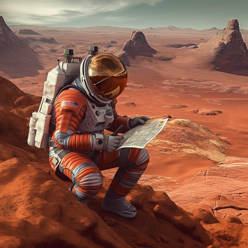 An_astronaut_on_mars_reading_a_map